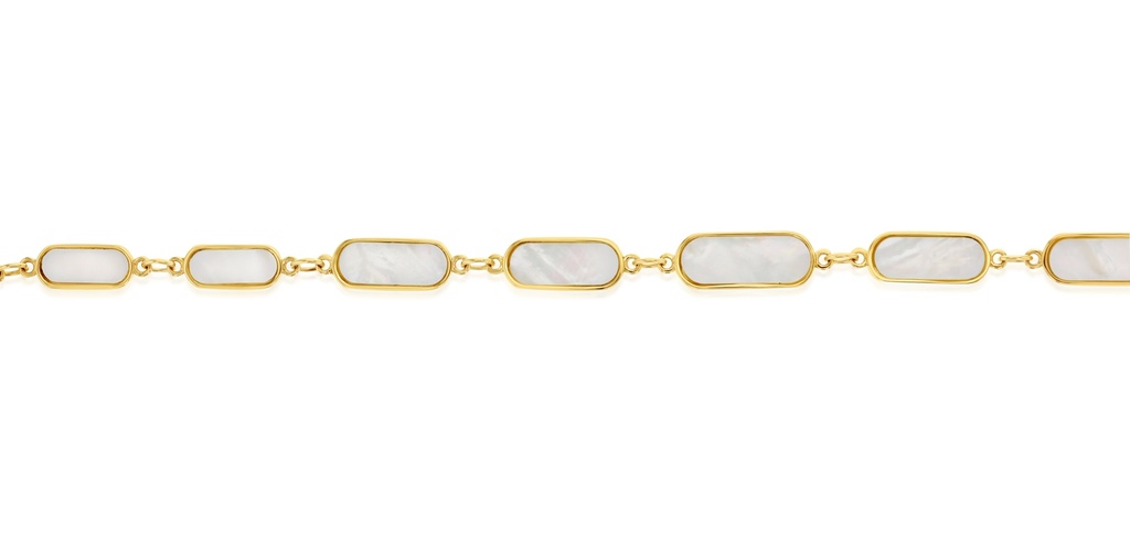 9Y GRADUATED OVAL MOTHER OF PEARL BRACELET