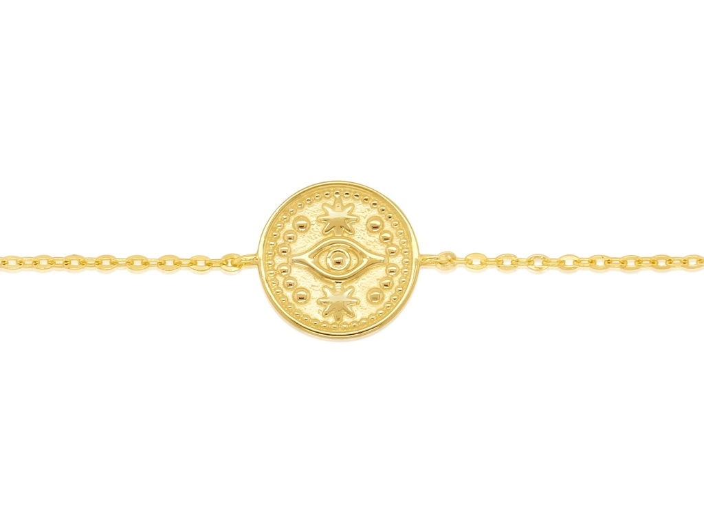 9Y EVIL EYE MEDALLION BRACELET