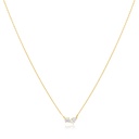 9Y TOI ET MOI CIRCLE & PEAR CZ SET NECKLACE