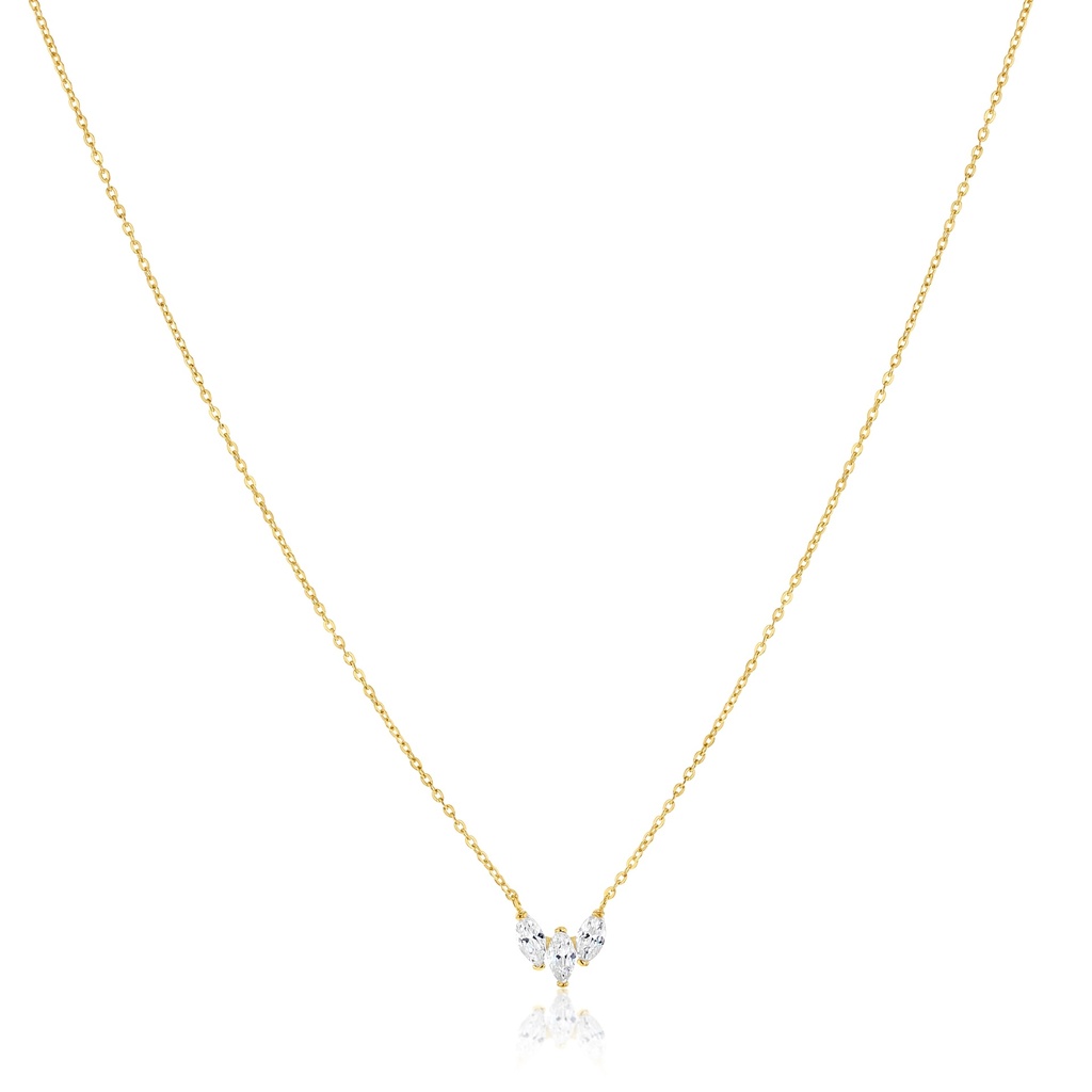 9Y TRIPLE MARQUISE CZ SET NECKLACE