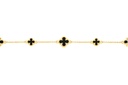 9Y ALTERNATING CHAIN WITH BLACK ONYX CLOVER BRACELET