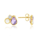 9Y TRIO MULTISTONE STUD EARRING