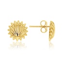 9Y SEASHELL / RIDGED CIRCULAR STUD EARRING