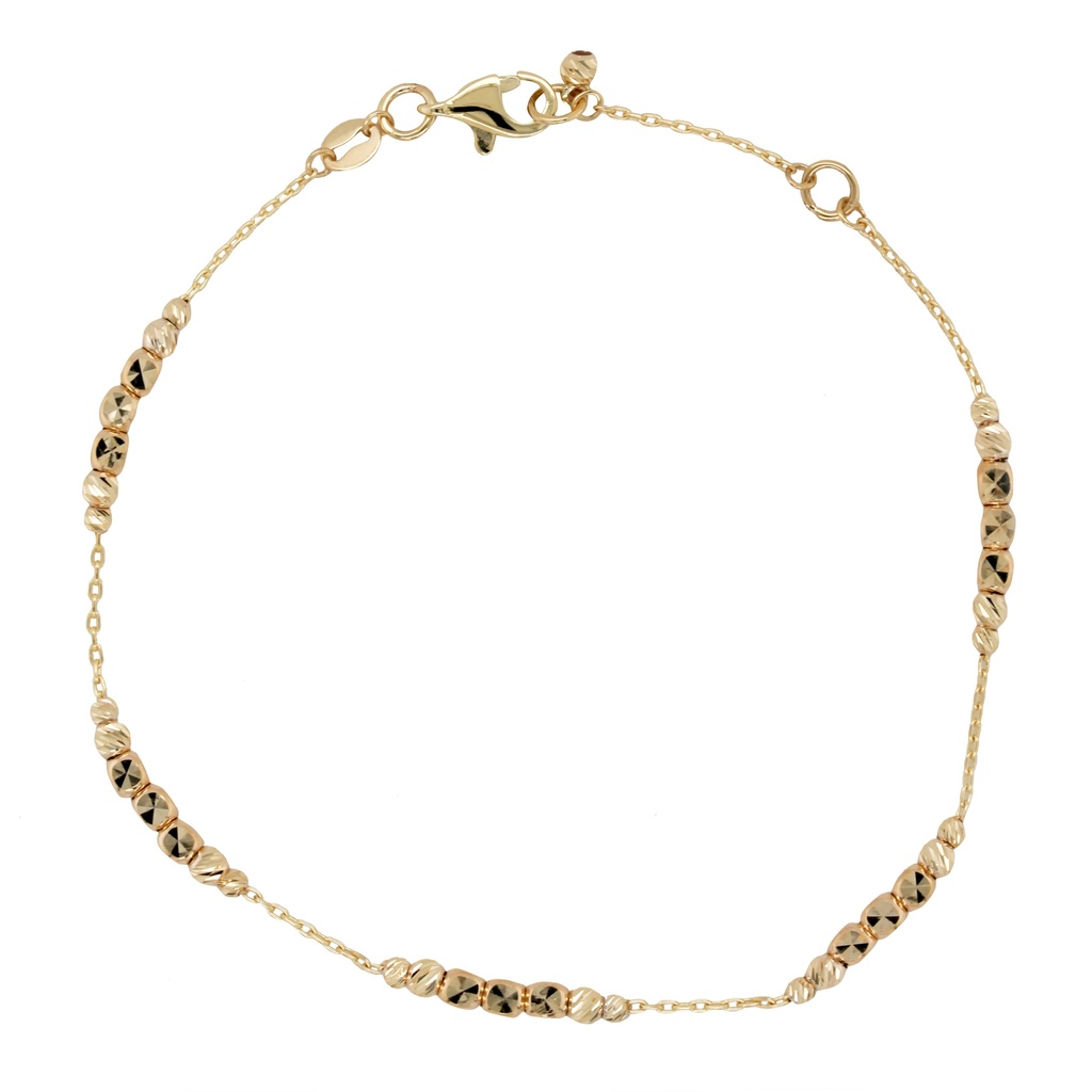 9Y CHAIN & DIAMOND CUT BALL BRACELET