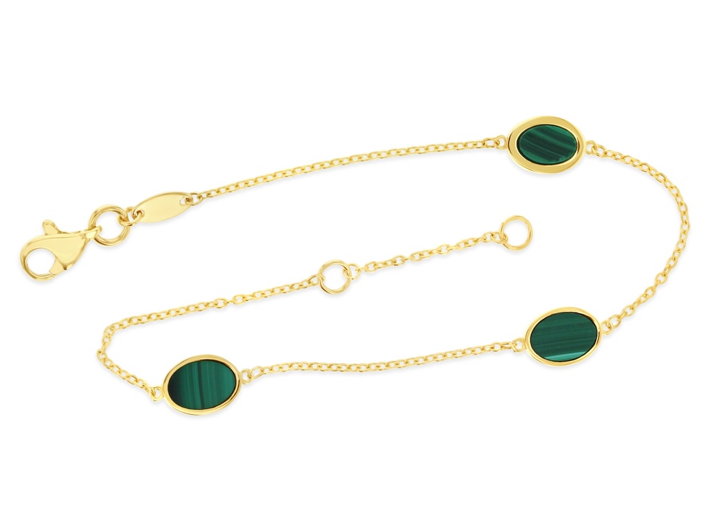 9Y MALACHITE OVAL BRACELET