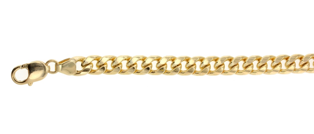9CT SILVER FILLED CURB 5.8MM - FLAT