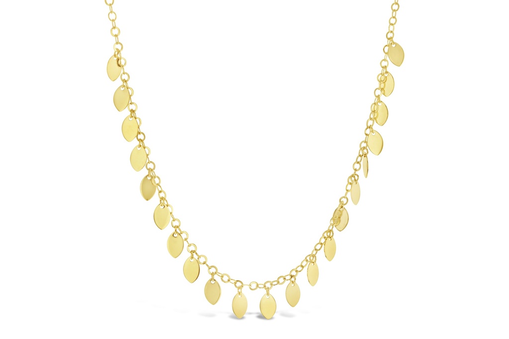 ## 9Y FANCY FLAT MARQUISE SHAPE DROPS ON CHAIN