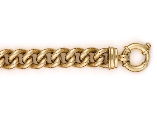 9CT SILVER FILLED ROUND CURB 12.9MM