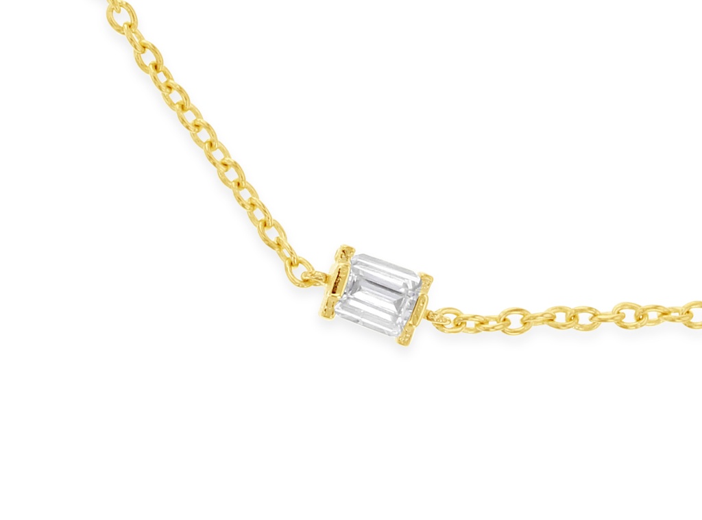 9Y FANCY CZ BAGUETTE BRACELET