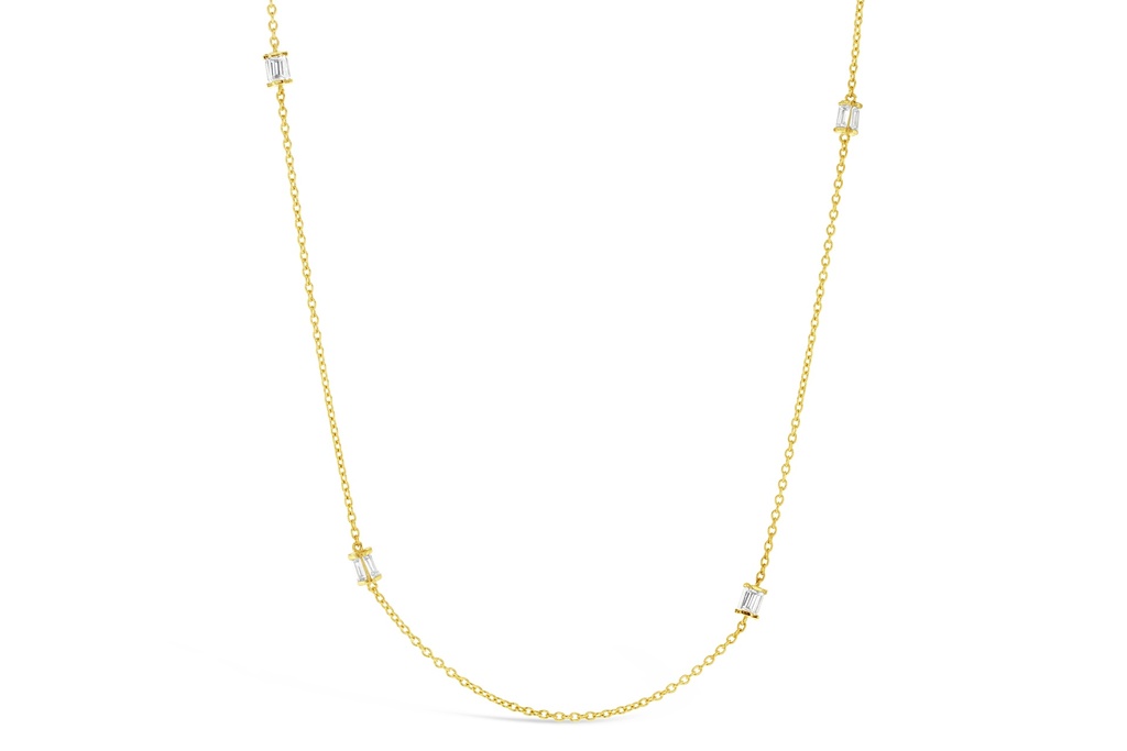 ## 9Y FANCY CZ BAGUETTE NECKLACE