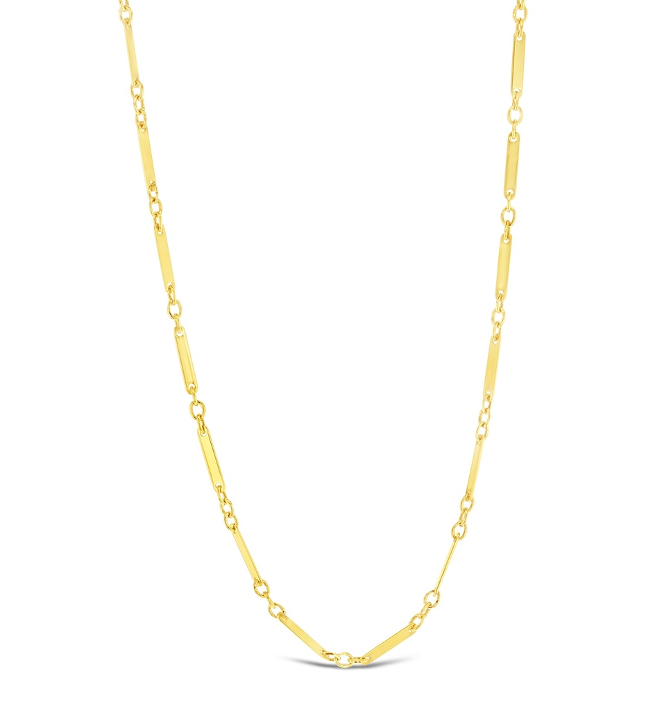 9Y FINE FLAT BAR NECKLACE