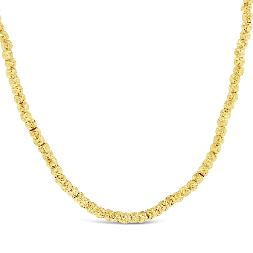 9Y DIAMOND CUT BEAD NECKLACE