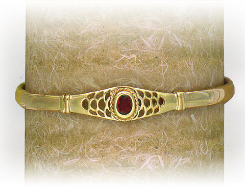 SOLID BANGLE CUT OUT STYLE WITH STONE SET FEATURE