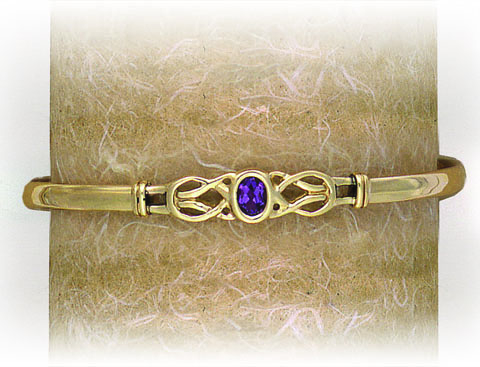 SOLID BANGLE OPEN KNOT WITH STONE SET FEATURE