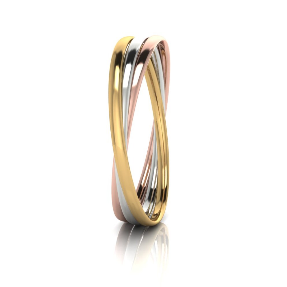 SOLID GOLD 3MM X 3 BANGLE RUSSIAN