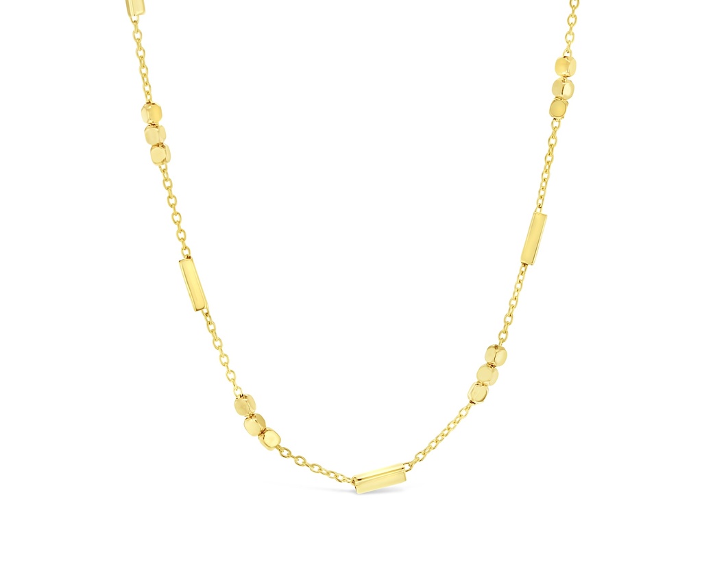 ## 9Y FANCY BAR & BEAD NECKLACE