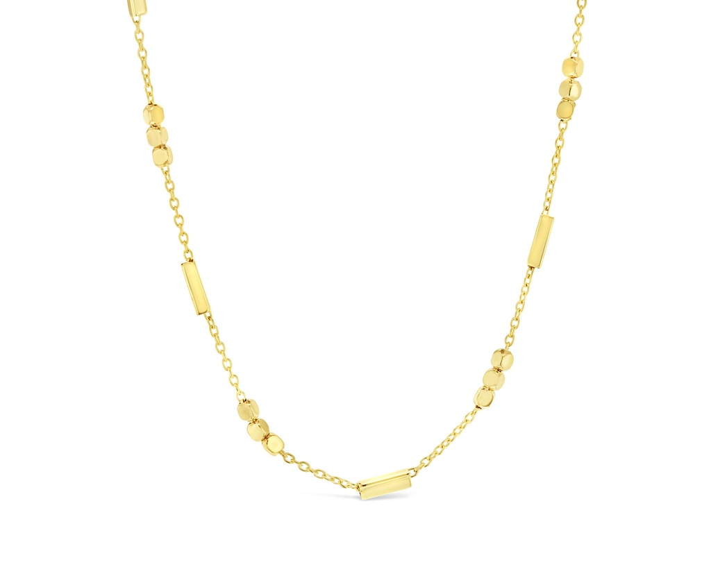 ## 9Y FANCY BAR & BEAD NECKLACE