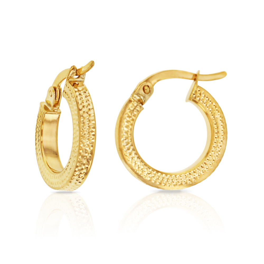 ## 9Y 3MM TEXTURED HOOPS