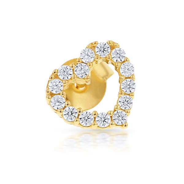 ## 9Y CZ LOVEHEART STUD