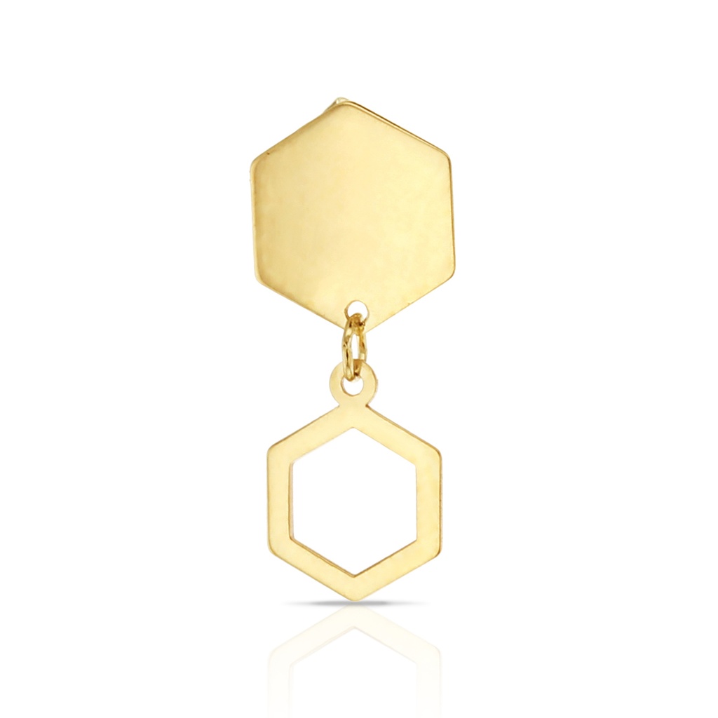 9Y FLAT HEXAGON STUD DROP