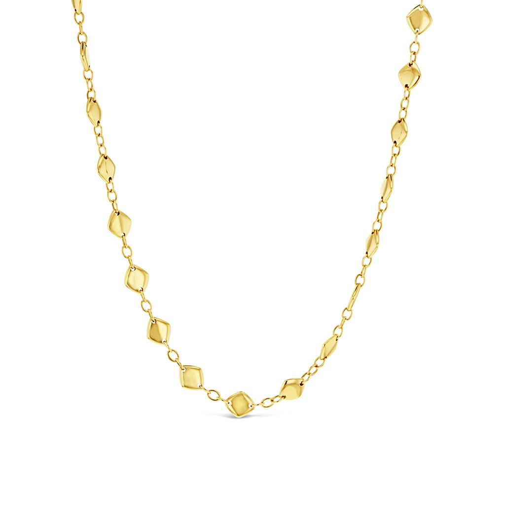 ## 9Y ALTERNATING CHAIN WITH SMOOTH DIAMOND SHAPE NECKLACE