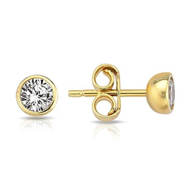 9Y MEDIUM CZ SET BEZEL STUD 5.0MM