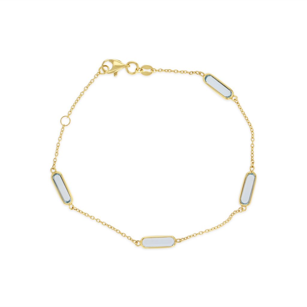 ## 9Y CHAIN WITH LIGHT BLUE BAGUETTE STONE BRACELET