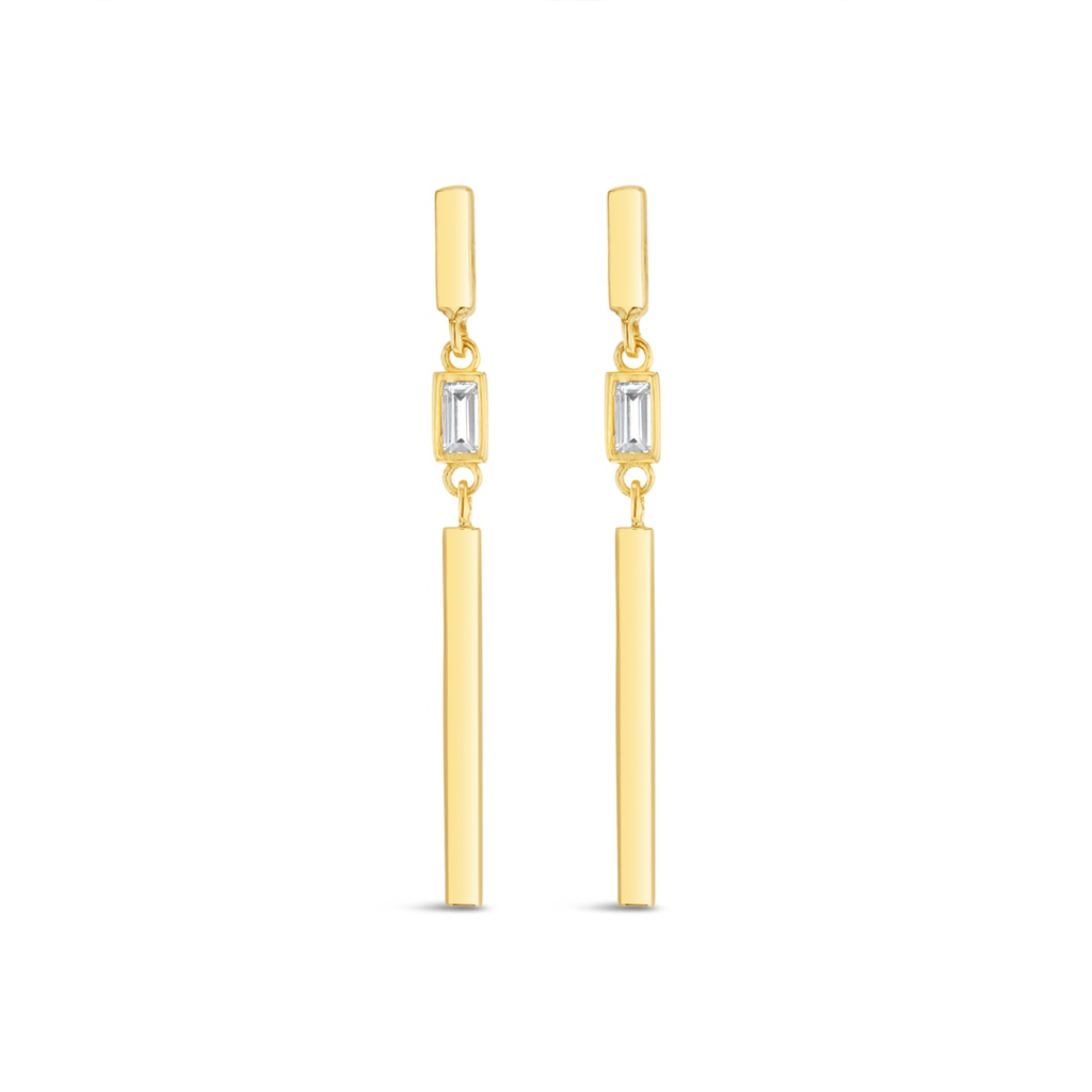 ## 9Y STONE WITH VERTICAL PLAIN BARS DROP STUD - CZ