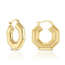 ### 9Y PUFFY OCTAGONAL GEOMETRIC HOOP 22MM