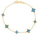 9Y ALTERNATING CHAIN WITH BLUE CLOVER BRACELET