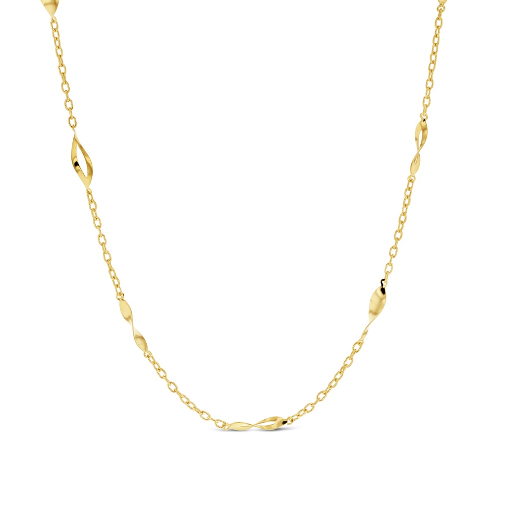 ### 9Y ALTERNATING CHAIN WITH WAVEY DIAMOND SHAPE NECKLACE