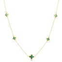 9Y ALTERNATING CHAIN WITH GREEN CLOVER NECKLACE