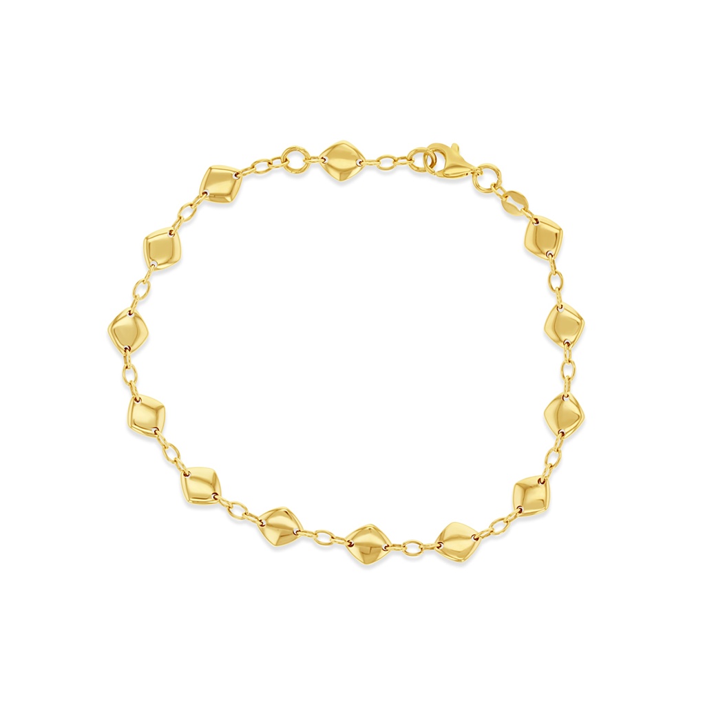 ## 9Y ALTERNATING CHAIN WITH SMOOTH DIAMOND SHAPE BRACELET