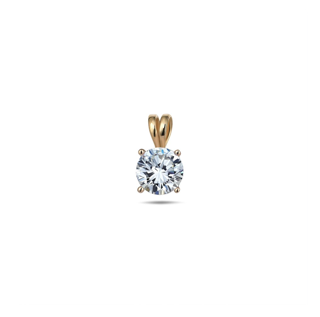 9Y 5MM ROUND CZ IN 4 CLAWS PENDANT