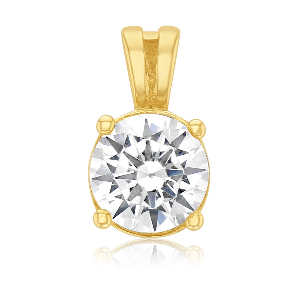 9Y 6.2MM ROUND CZ IN 4 CLAWS PENDANT
