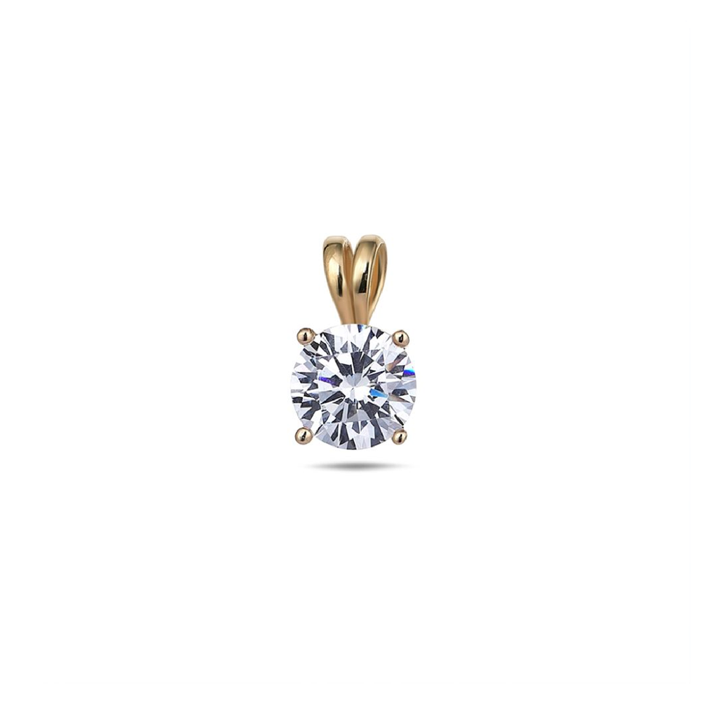 9Y 6.2MM ROUND CZ IN 4 CLAWS PENDANT