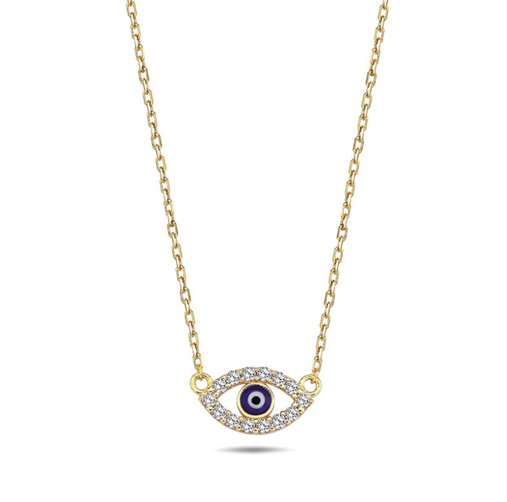 ## 9Y CHAIN WITH EVIL EYE CZ BORDER NECKLACE