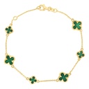 9Y ALTERNATING CHAIN WITH GREEN CLOVER BRACELET