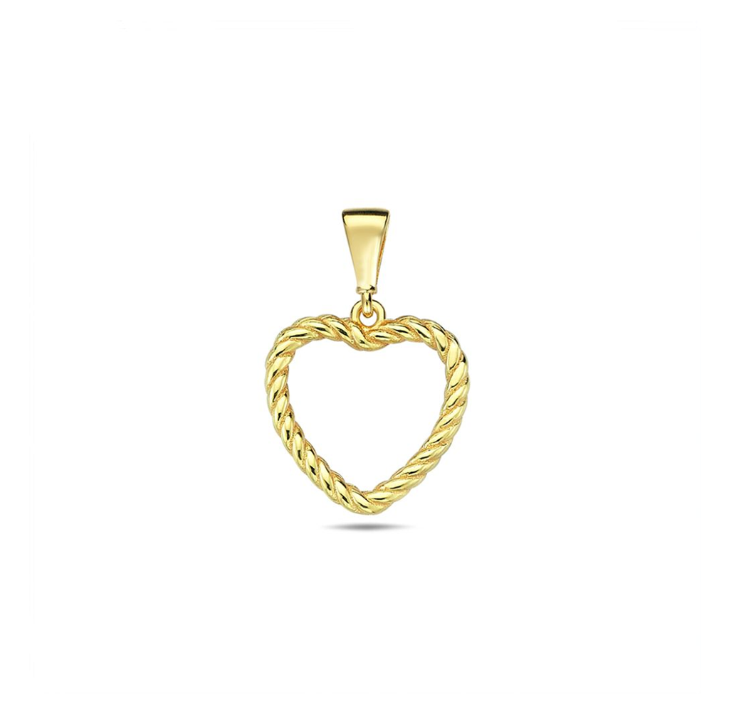 ### 9Y OPEN HEART ROPE BORDER PENDANT