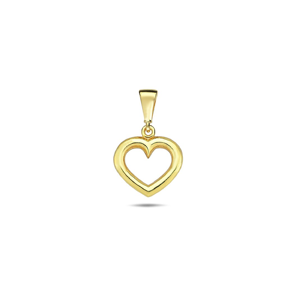 9Y OPEN 10.7MM PLAIN HEART BORDER PENDANT