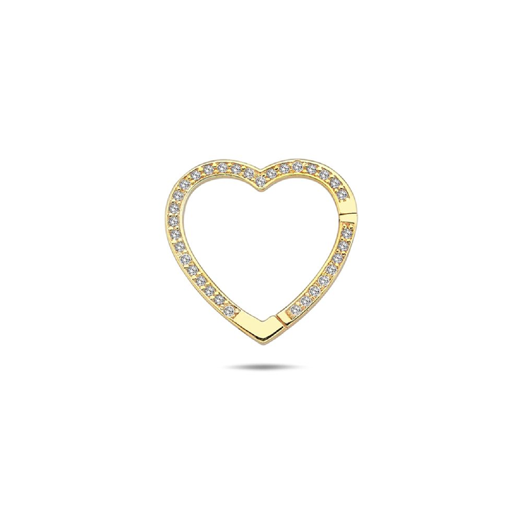 9Y 15.6MM CZ BORDER HEART ENHANCER CLIP