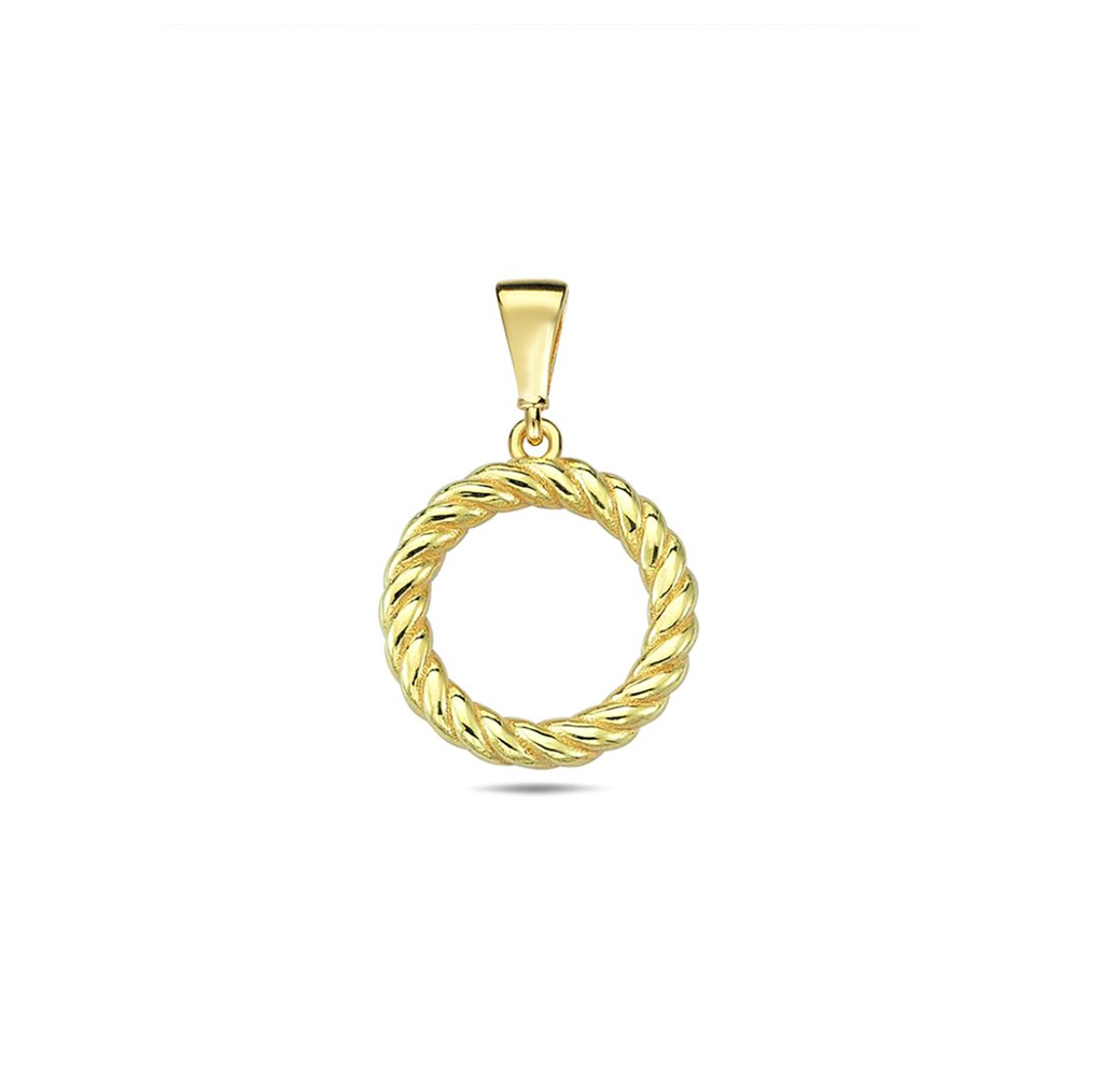 9Y OPEN CIRCLE ROPE BORDER PENDANT