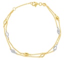 ## 9Y DOUBLE CHAIN WITH9Y AND9W TEARDROPS BRACELET