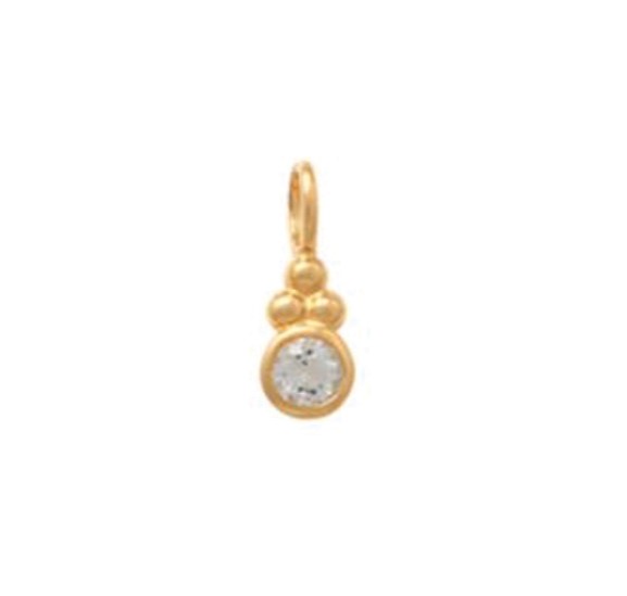 9R FANCY WHITE TOPAZ CHARM