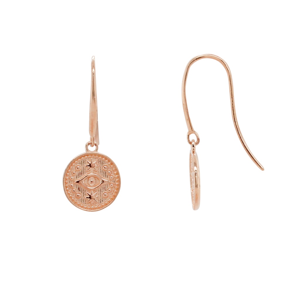 ## 9R MEDALLION EVIL EYE DROP EARRING