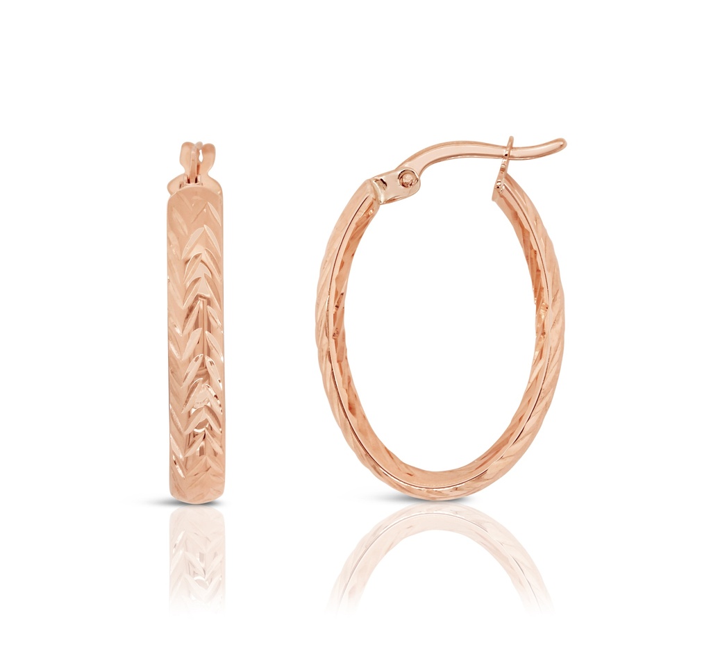 ## 9R CHEVRON DIAMOND CUT OVAL HOOP