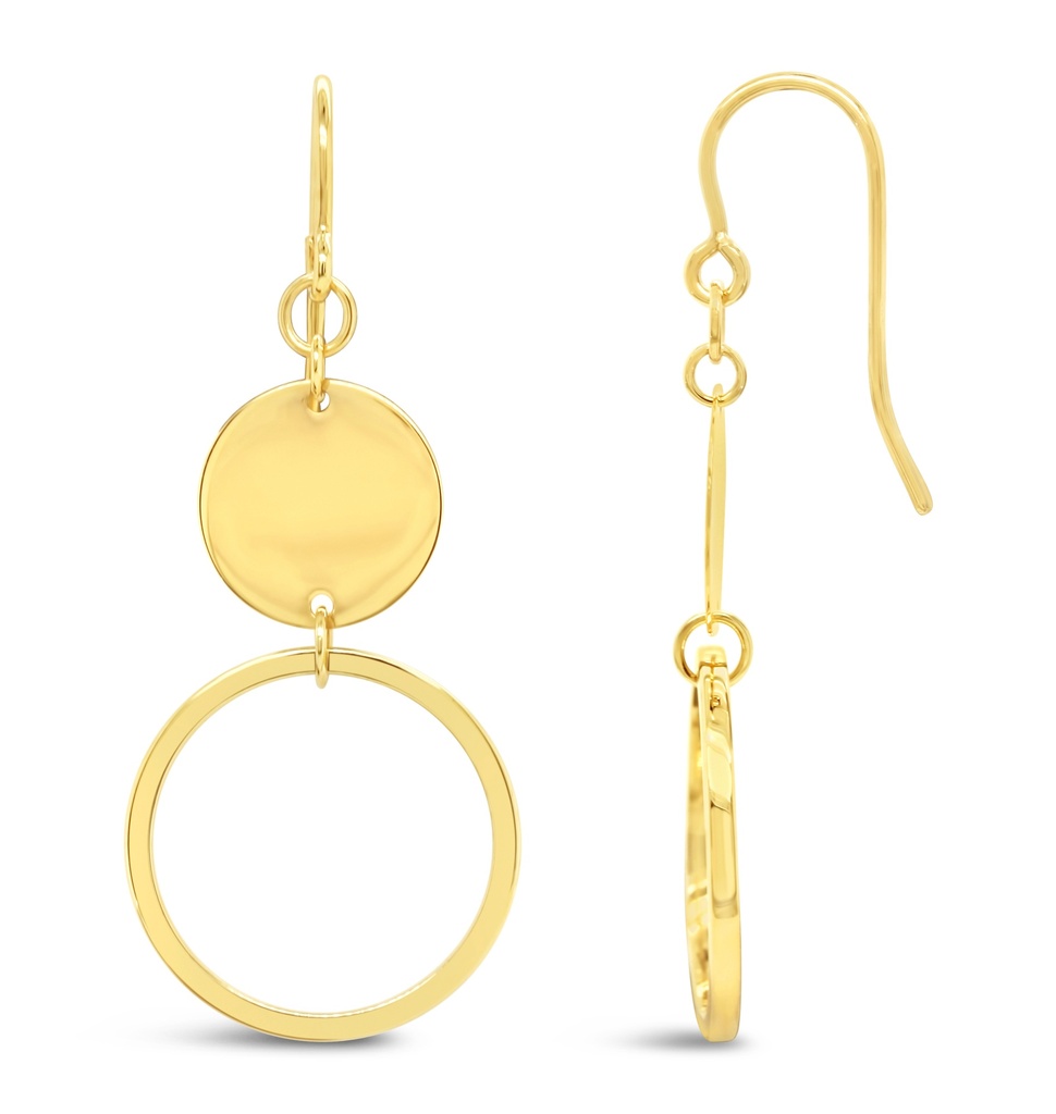 9Y DOUBLE CIRCLE DROP EARRING