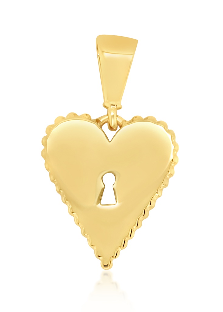 9Y KEYHOLE HEART PENDANT