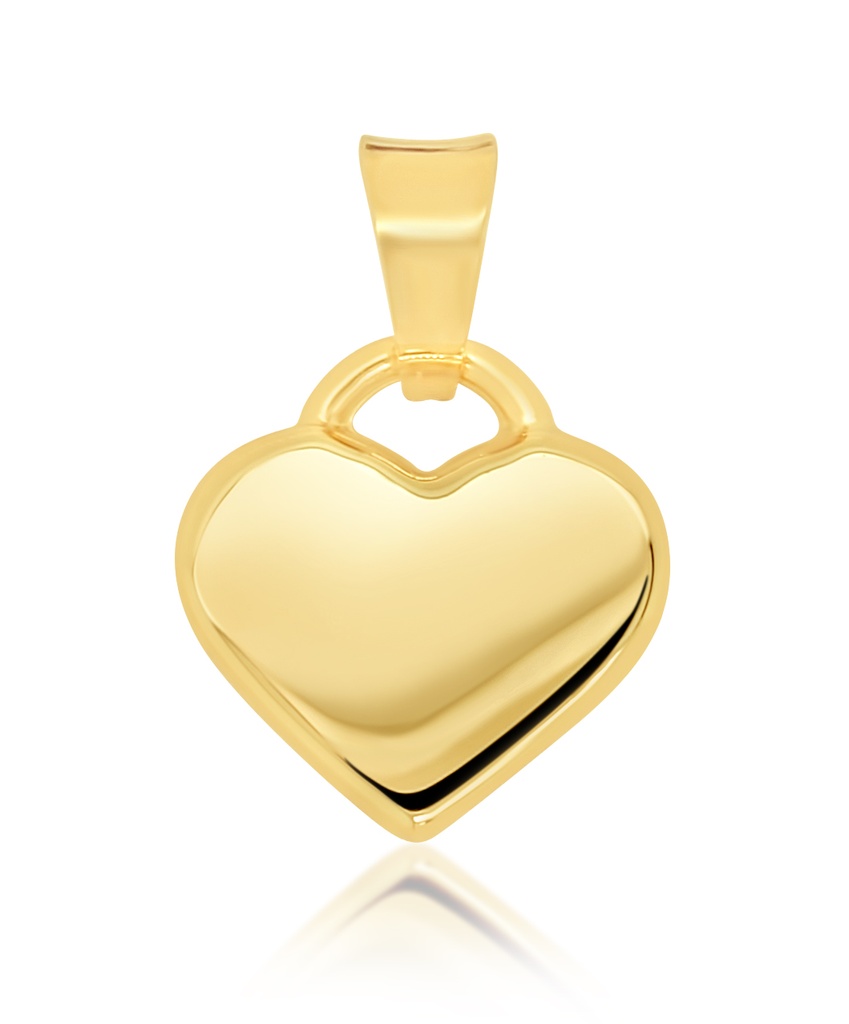 9Y MINI FLAT HEART PENDANT 9MM