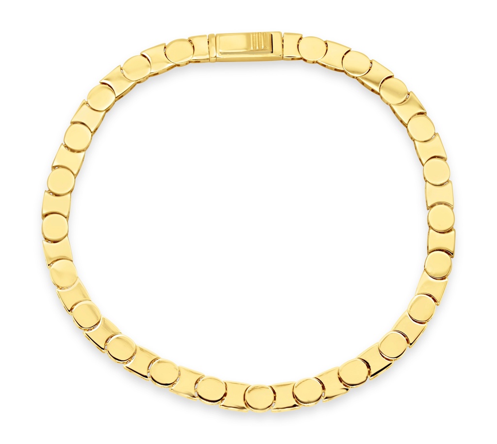 ## 9Y 4.3MM FLAT BAR LINK BRACELET - CIRCLES